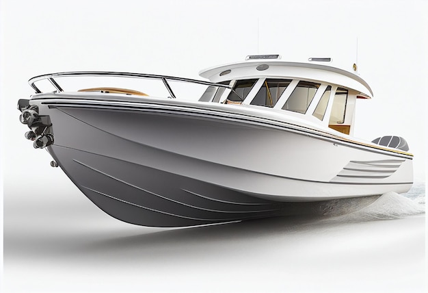 Luxury boat on a white background 3d rendering generative ai