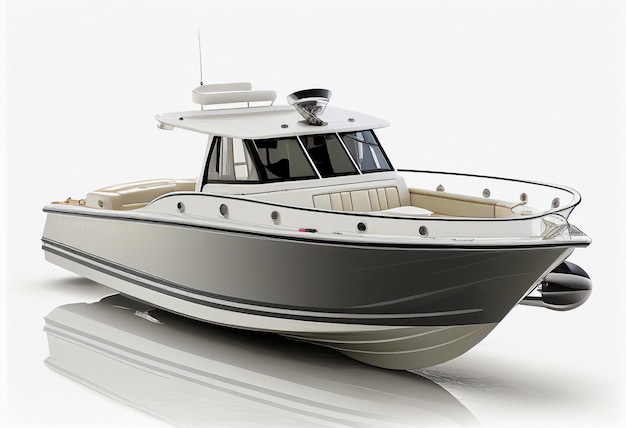 Luxury boat on a white background 3d rendering generative ai