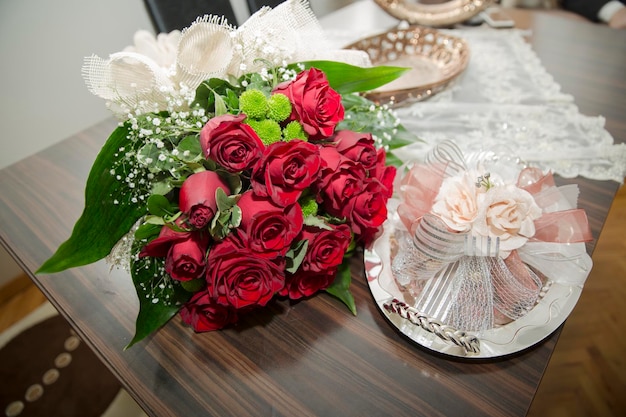 Luxury bouquet made of red roses