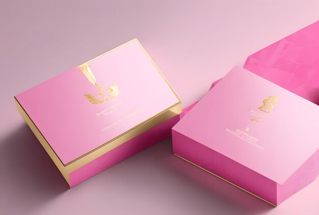 Luxury_business_card_mockup_psd_in_pink generated by Ai