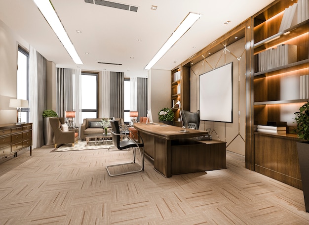 Luxury business meeting and working room in executive office