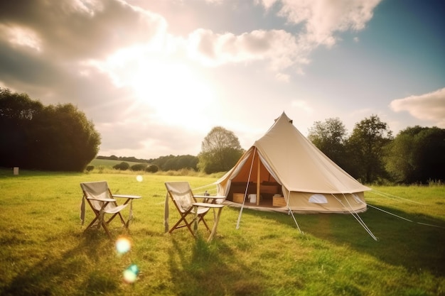 Luxury camping in the beautiful countryside