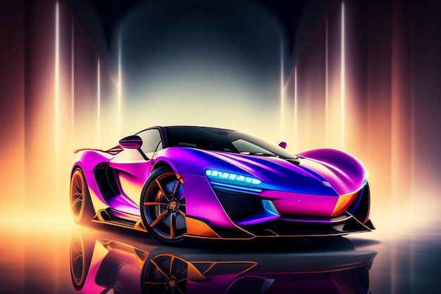 Luxury car background design with ai generative