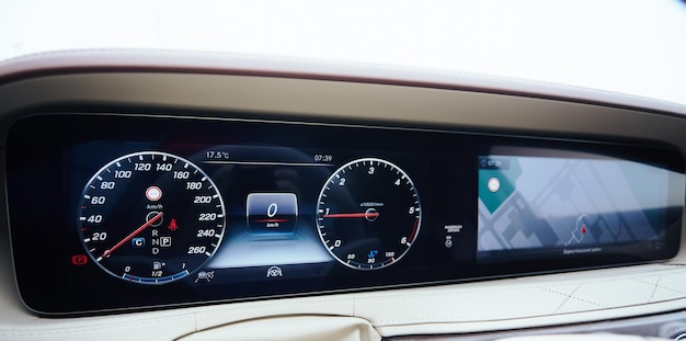 The luxury car dashboard The Modern technology