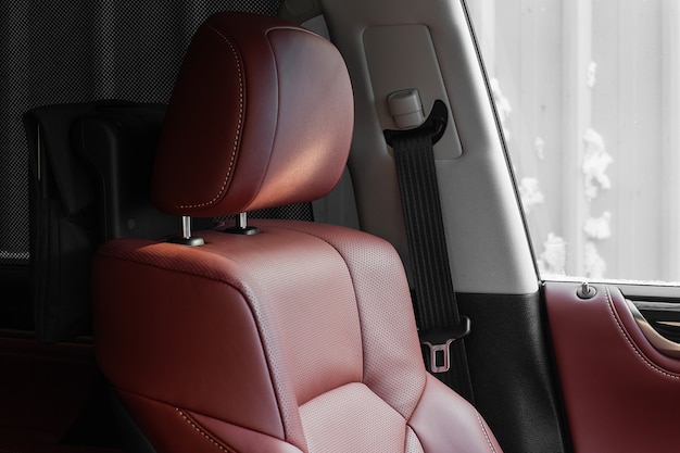 luxury car red leather interior