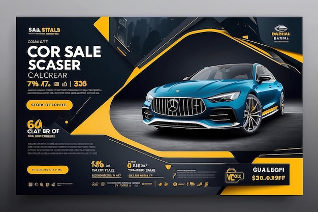 Luxury car sale social media post advertising banner template