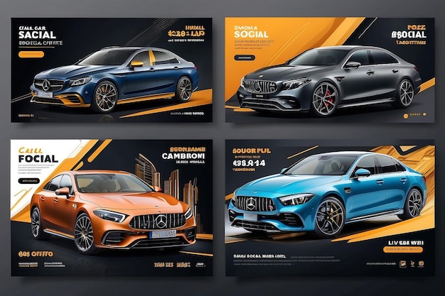 Luxury car sale social media post advertising banner template