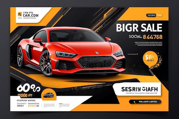 Luxury car sale social media post advertising banner template