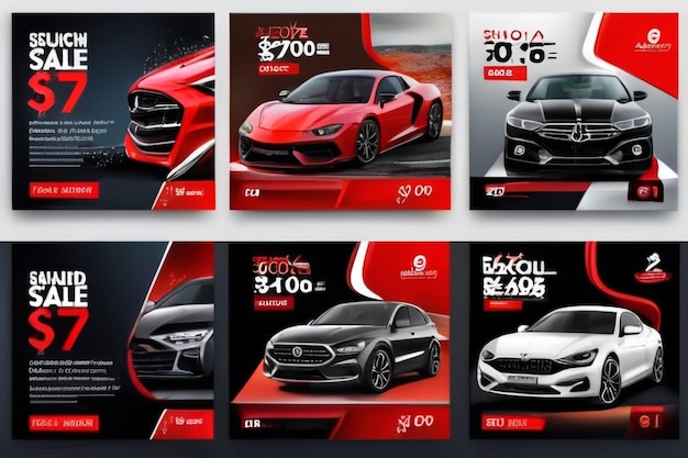 Photo luxury car sale social media post advertising banner template