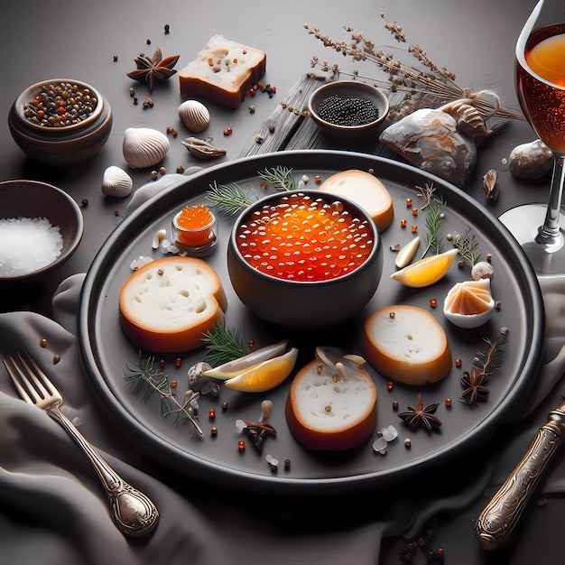 Photo luxury caviar plate