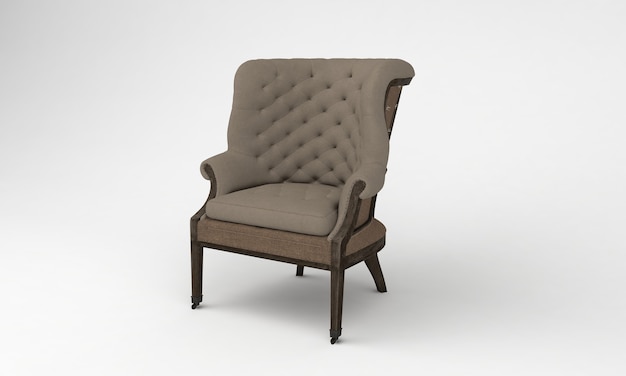 Luxury chair side View furniture 3D Rendering