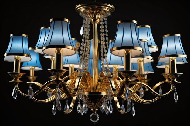 Photo luxury chandelier isolated on dark background ai generative