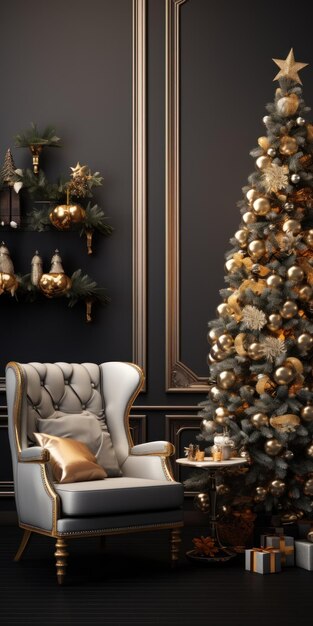 Luxury Christmas Decorations Mockup AI Generated