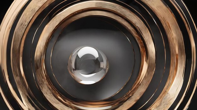 Luxury circle ring glass effect premium abstract wallpaper 3d rendering