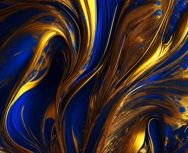 Foto lusso un primo piano di un tessuto blu e oro