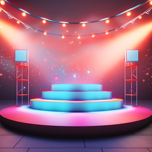 Photo luxury colorful podium for products and festival on colorful background