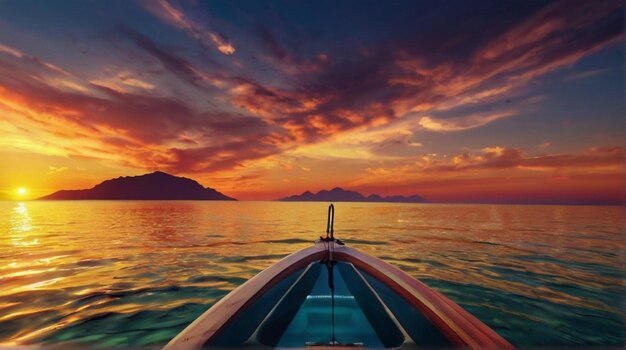 写真 豪華なカラフルな夕暮れ