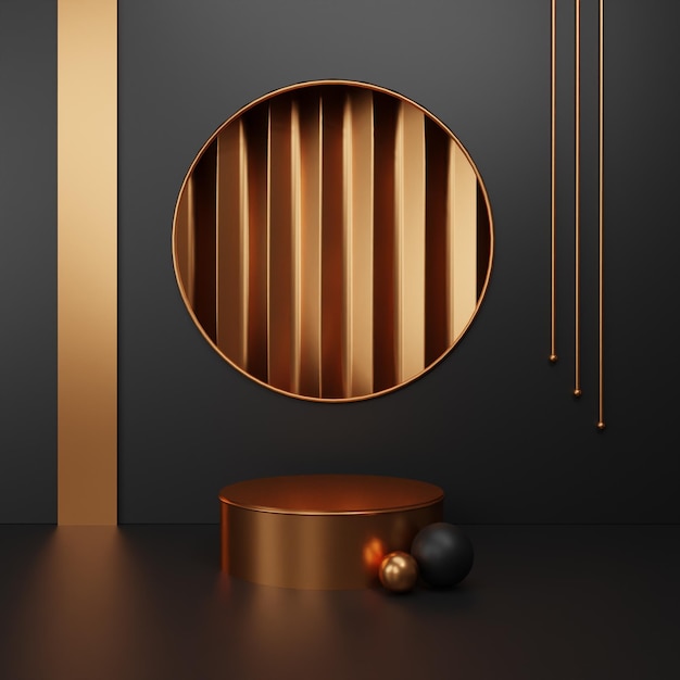 Luxury Concept Podium Background Black And Gold