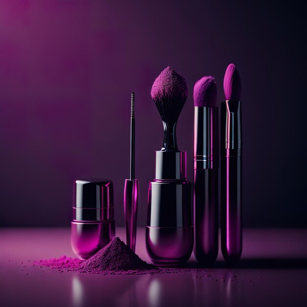 Luxury cosmetic with colored details on a dark background