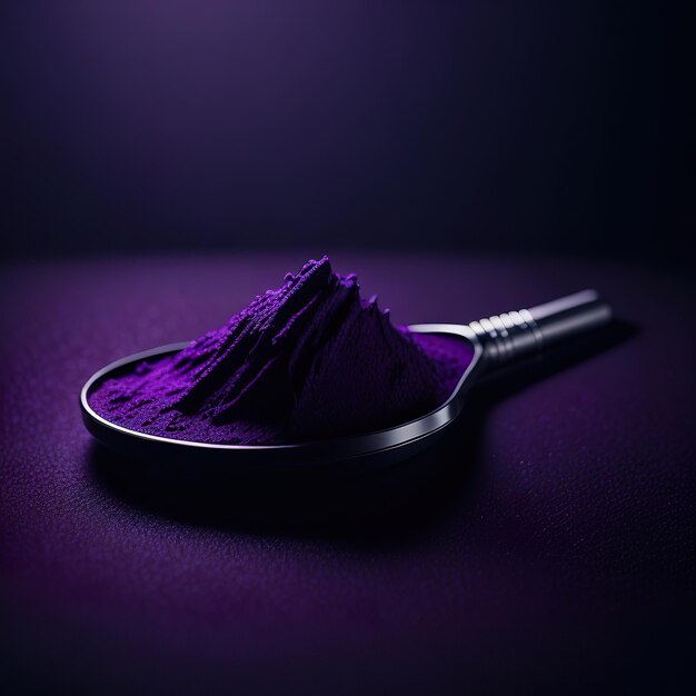 Роскошная косметика с фиолетовыми деталями на темном фоне