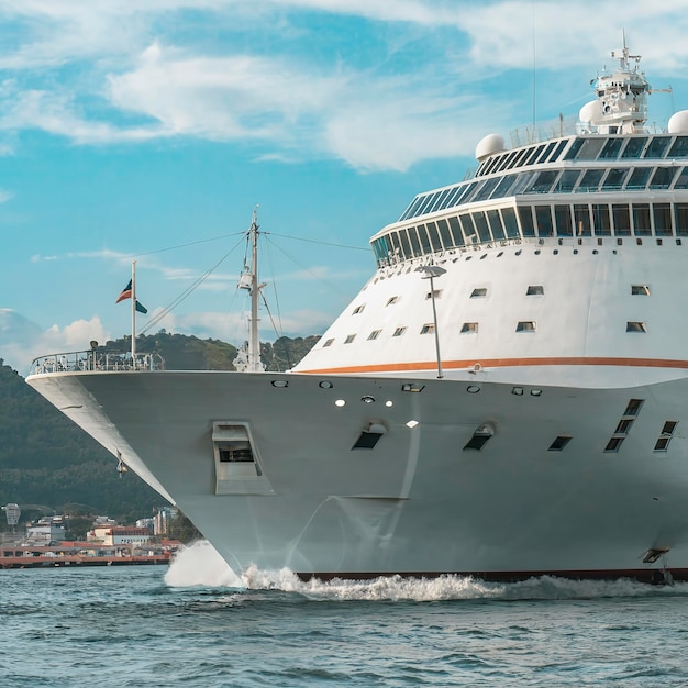 Luxury cruise liner underway Tour travel and spa services