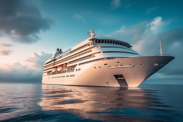 Luxury Cruise Ship in the Ocean