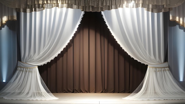 Luxury curtain stage background Generative AI