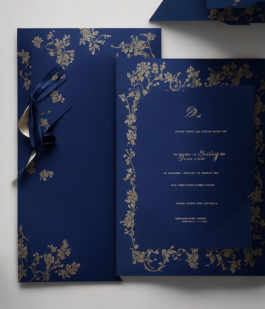 Photo luxury dark flower invitation card