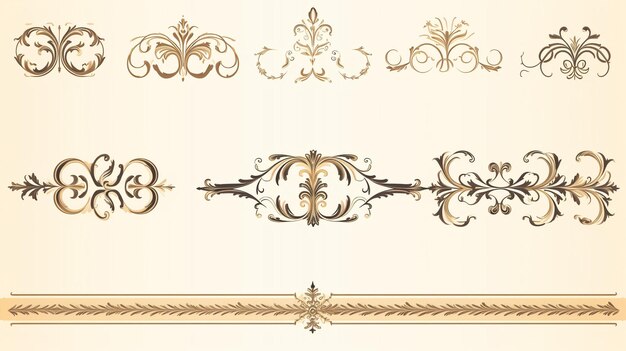 Foto cornici dorate decorative di lusso cornice ornamentale retrò, ornamenti rettangolari vintage e bordo ornato