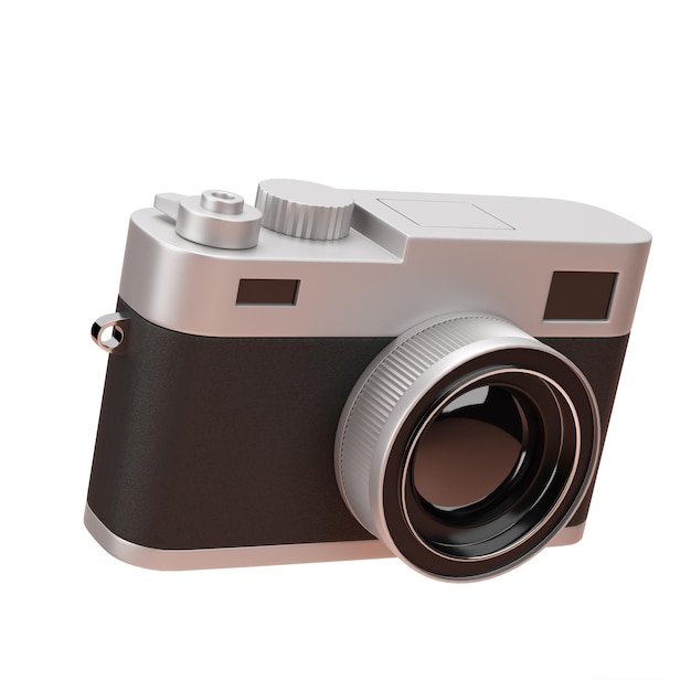 Luxury digital camera isolated on white background 3d render illustration