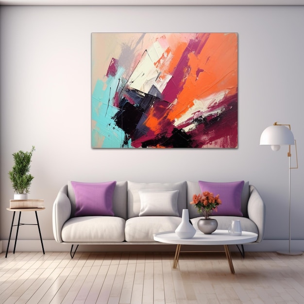 Luxury drawing room abstract painting beautiful image Ai generated art