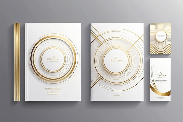 Photo luxury dynamic gold circle line pattern creative premium stripe vector background for business catalog