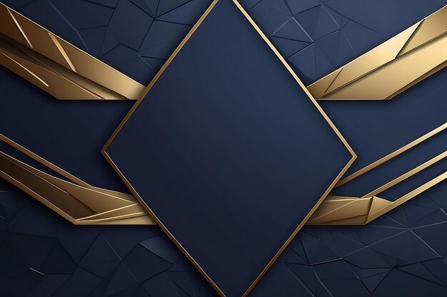 Luxury and elegant Abstract polygonal pattern luxury golden line with dark navy blue template background