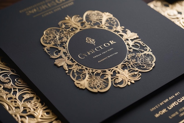 写真 luxury elegant wedding invitation card set