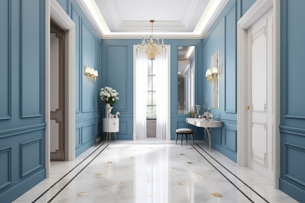 Luxury entrance art hall Generate Ai