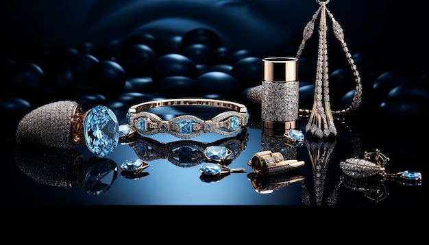 Luxury and expensive jewelry design Professional macro photography on black background