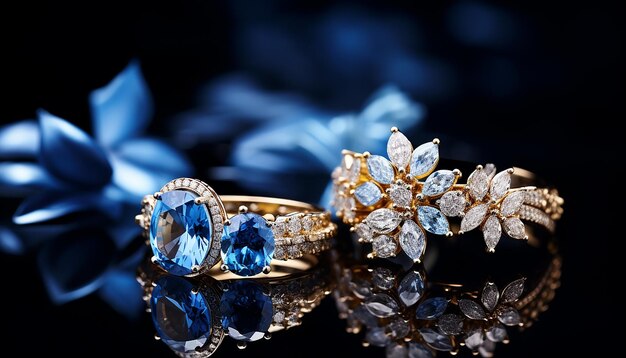 Luxury and expensive jewelry design Professional macro photography on black background