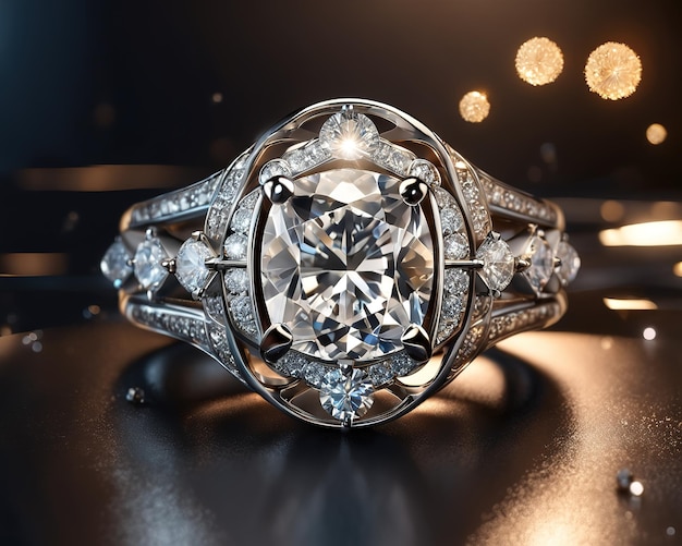 Luxury expensive silver wedding ring jewelry with diamonds