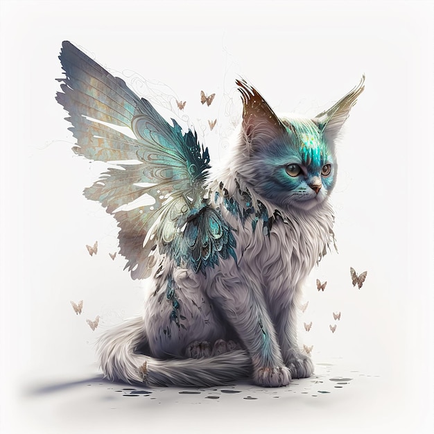 Luxury fairy cat. AI Generated