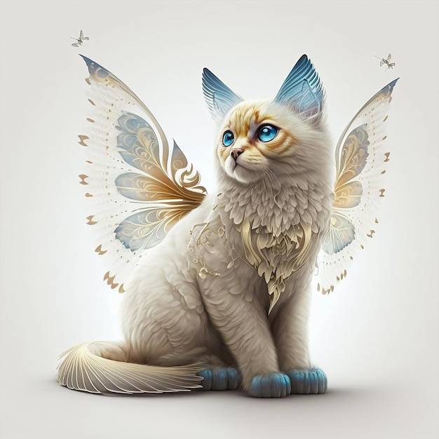 Luxury fairy cat. AI Generated