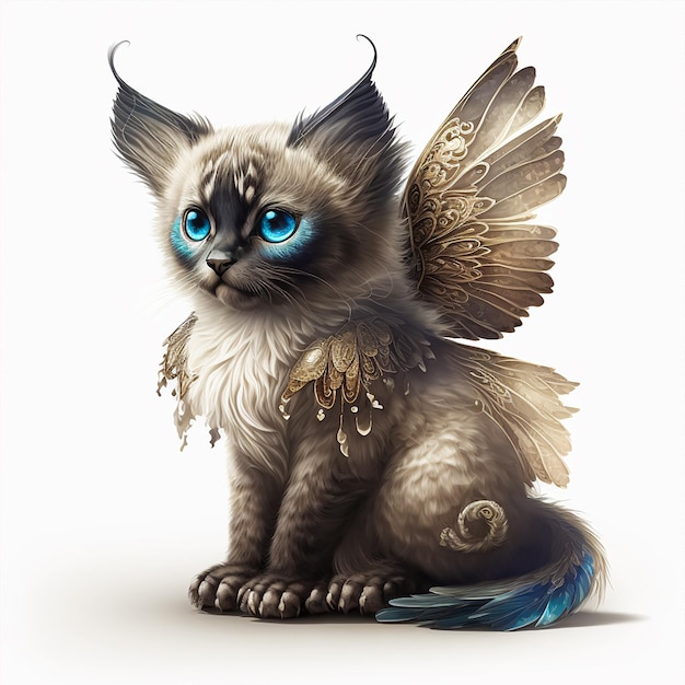 Luxury fairy cat. AI Generated
