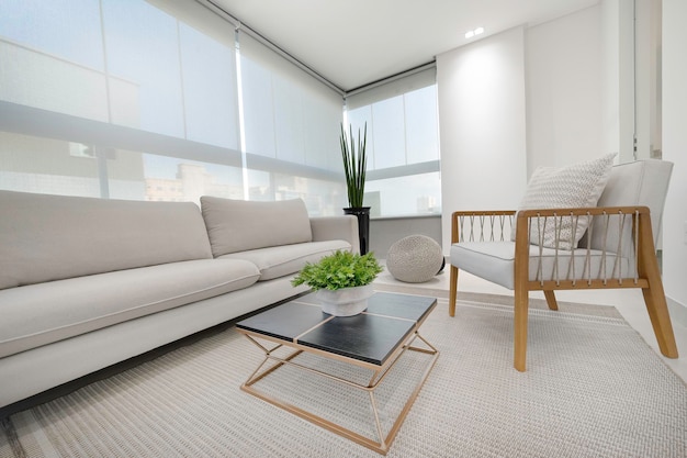 Photo luxury flat with white balanced colors