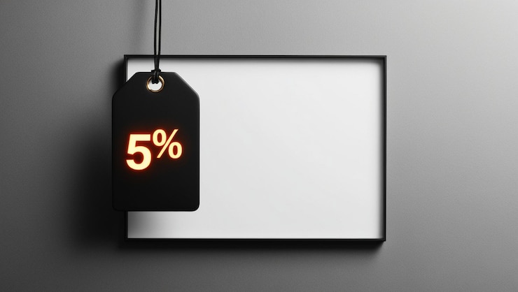 Photo luxury floating tags with negative space for text