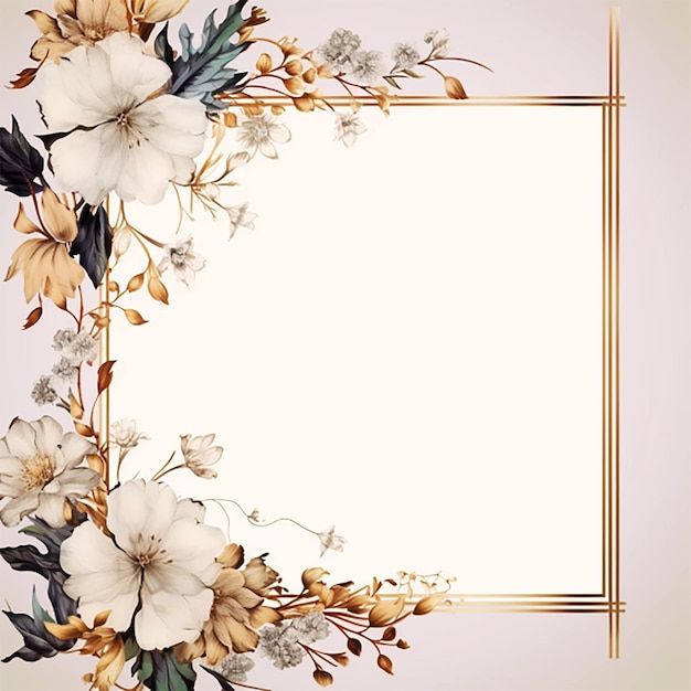 写真 豪華な花の背景 アクアカラースタイル フレームの背景 結婚式の招待カード