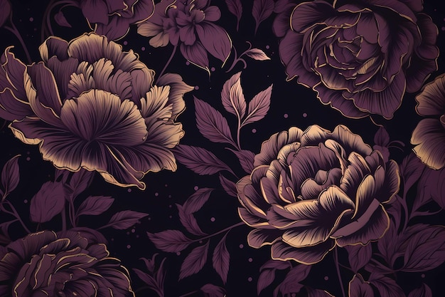 Luxury floral illustration design wallpaper background generative ai