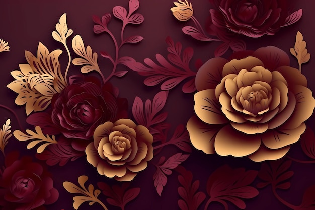 Luxury floral illustration design wallpaper background generative ai