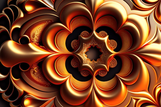 Luxury fractal pattern abstract fractal background holiday wallpaper digital fractal art