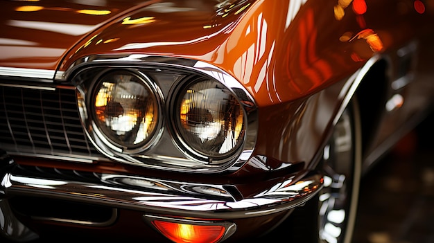 Foto luxury front car detail close-up van de koplamp van de auto