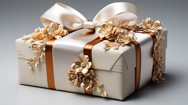 Foto scatola regalo di lusso su sfondo bianco