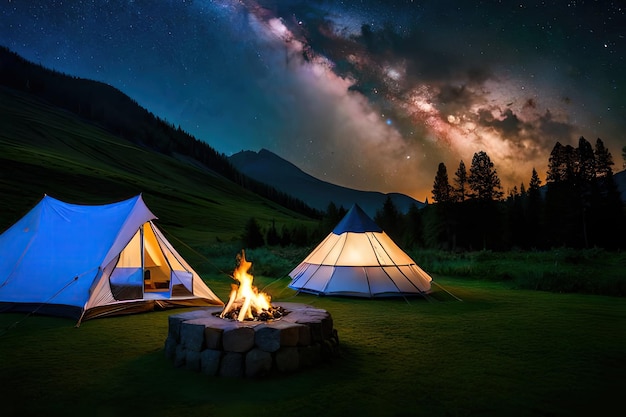 luxury glamorous camping in the beautiful countryside